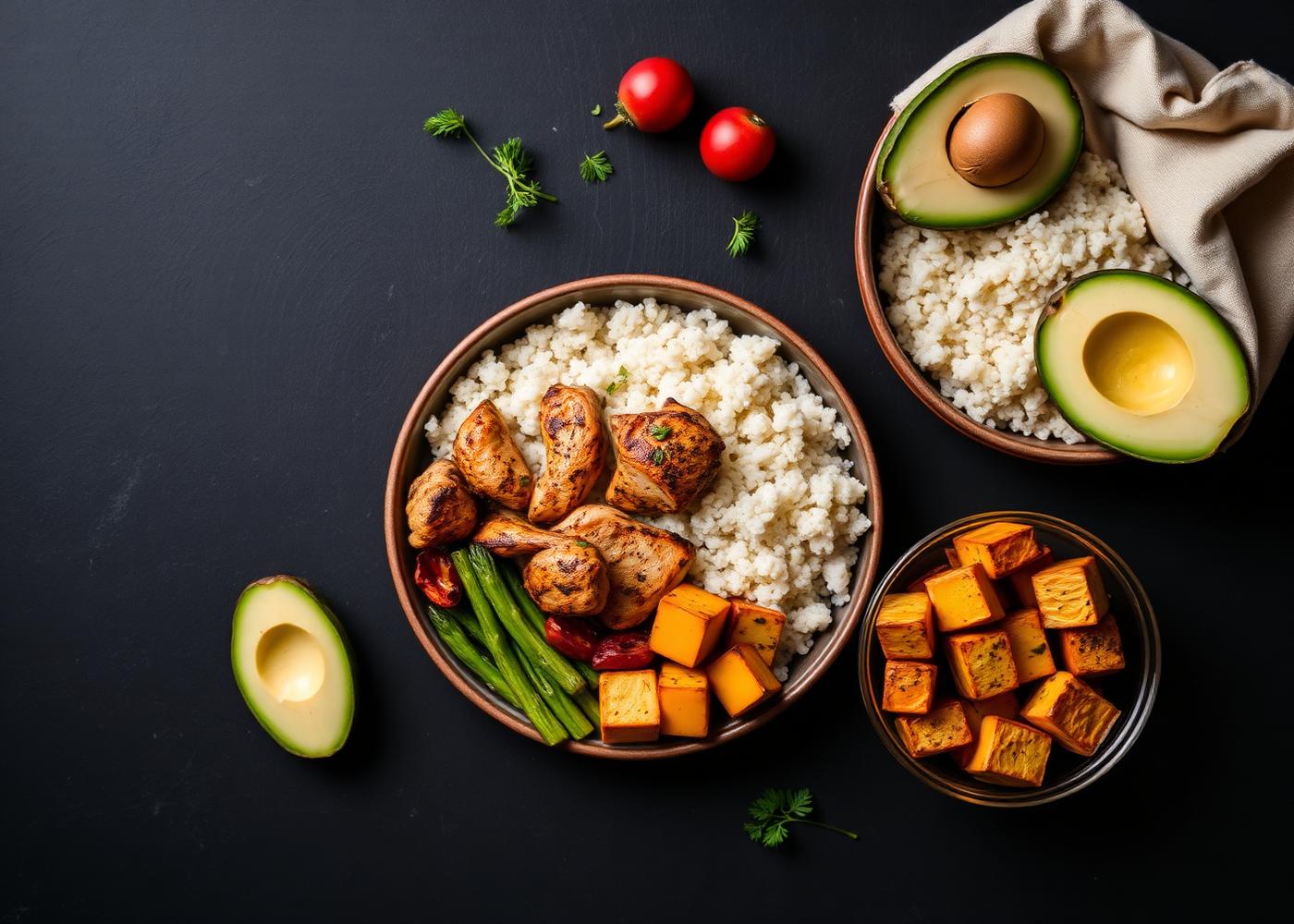 Recette Coach Saief : Bowl poulet, riz et légumes rôtis